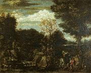Gian  Battista Viola Landscape with a Devotional Image oil painting reproduction